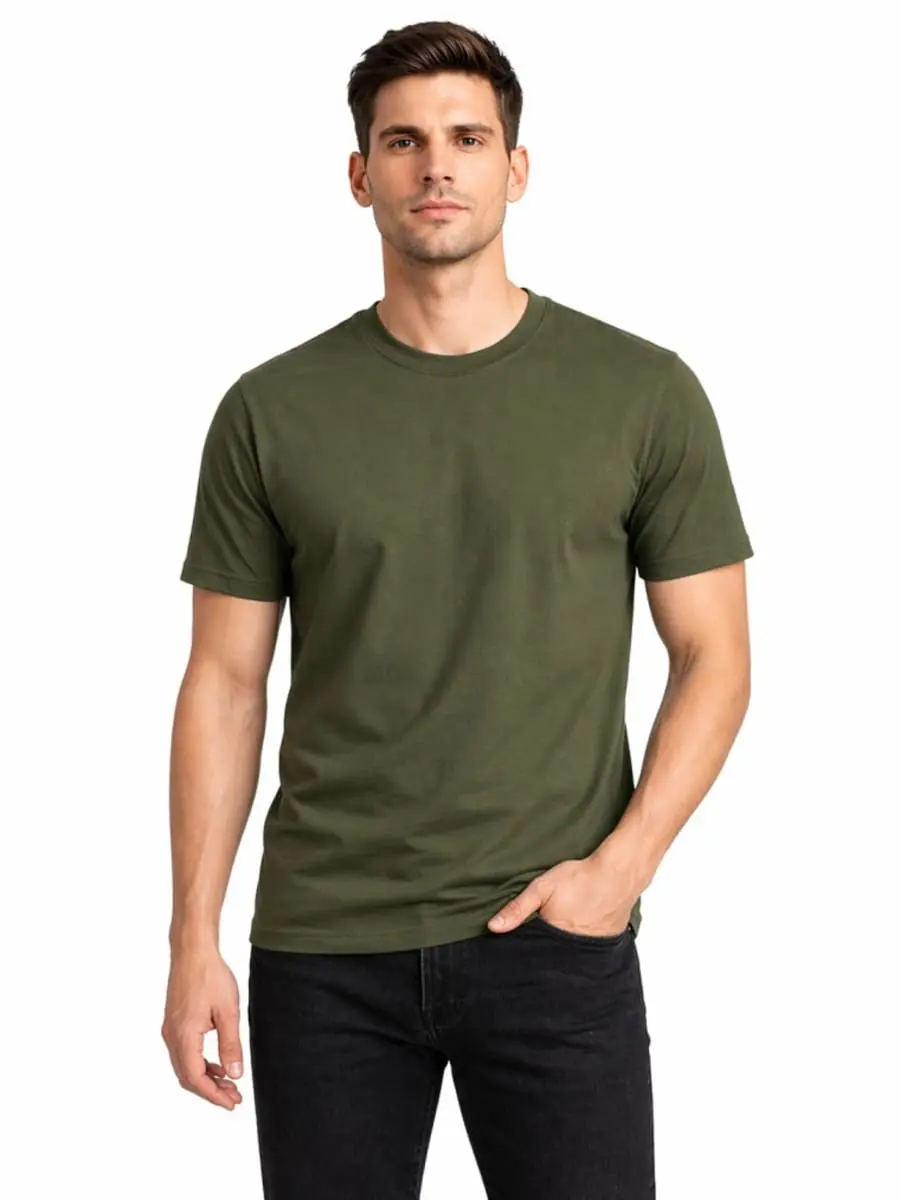 Men’s Round Neck T-Shirt | 100% Cotton | Premium Everyday Wear | Heymen’s in Green